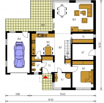 Floor plan of ground floor - CUBER 8
